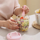 Darrahopens Home & Garden > Kitchenware > Food Storage Fruit Bowl - Salad Bowl - Leakproof reusable food container with lid and draining basket - Suitable for work, school, and travel. - 650 ml (Vegetable)