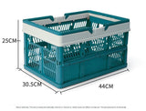 Darrahopens Home & Garden > Kitchenware > Food Storage Large Collapsible Storage Basket with Handles - Portable Folding Crate for Shopping, Picnics & Car Trunk(blue)