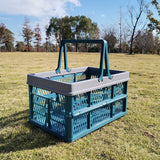 Darrahopens Home & Garden > Kitchenware > Food Storage Large Collapsible Storage Basket with Handles - Portable Folding Crate for Shopping, Picnics & Car Trunk(blue)