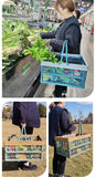 Darrahopens Home & Garden > Kitchenware > Food Storage Large Collapsible Storage Basket with Handles - Portable Folding Crate for Shopping, Picnics & Car Trunk(blue)