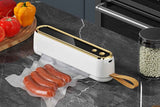 Darrahopens Home & Garden > Kitchenware > Food Storage Mini Vacuum Sealer Machine Cordless Food Vacuum Sealer for Freezer Storage Meal Prep - White