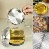Darrahopens Home & Garden > Kitchenware > Food Storage Oil Can - Leak-Proof Oil Container - Oil Filter Can - Oil Container for Household Kitchen Use - Leak-Proof Oil Can with Mesh Filter - Glass Oil Filter Can