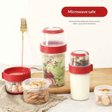 Darrahopens Home & Garden > Kitchenware > Food Storage Overnight Oats Containers with Lids 4Pack, Yogurt Parfait Cups with Dry and Wet Separation, Breakfast Prep Bowl for Cereal Nut Fruit Meal, To Take Along Oatmeal Salad Smoothie Snack