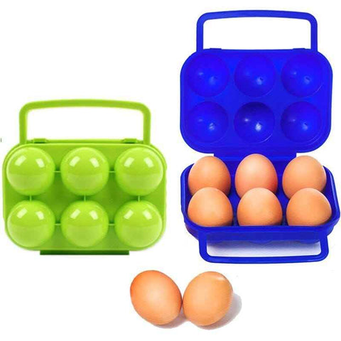 Plastic Egg Box, 6 Grid Foldable Egg Storage Box for Refrigerator