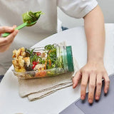 Darrahopens Home & Garden > Kitchenware > Food Storage Salad Container with Sauce Dressing Bowl Portable Leak Proof All in One Salad Box