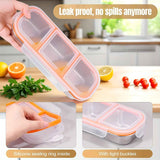 Darrahopens Home & Garden > Kitchenware > Food Storage Silver 2PCS 3-in-1 snack containers, food storage containers, snack containers with lid, compartment snack containers, portion control containers, australian food storage, BPA-free snack boxes, lunchbox containers australia