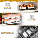 Darrahopens Home & Garden > Kitchenware > Food Storage Silver 2PCS 3-in-1 snack containers, food storage containers, snack containers with lid, compartment snack containers, portion control containers, australian food storage, BPA-free snack boxes, lunchbox containers australia