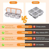 Darrahopens Home & Garden > Kitchenware > Food Storage Silver 2PCS 3-in-1 snack containers, food storage containers, snack containers with lid, compartment snack containers, portion control containers, australian food storage, BPA-free snack boxes, lunchbox containers australia