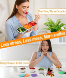 Darrahopens Home & Garden > Kitchenware > Food Storage Silver 2PCS 3-in-1 snack containers, food storage containers, snack containers with lid, compartment snack containers, portion control containers, australian food storage, BPA-free snack boxes, lunchbox containers australia