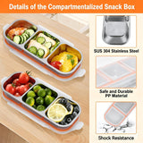 Darrahopens Home & Garden > Kitchenware > Food Storage Silver 2PCS 3-in-1 snack containers, food storage containers, snack containers with lid, compartment snack containers, portion control containers, australian food storage, BPA-free snack boxes, lunchbox containers australia