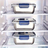 Darrahopens Home & Garden > Kitchenware > Food Storage Silver 4PCS stainless steel food storage containers,airtight containers,meal prep containers,stackable food storage,Australian kitchen,leakproof food containers,reusable lunch containers