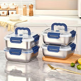 Darrahopens Home & Garden > Kitchenware > Food Storage Silver 4PCS stainless steel food storage containers,airtight containers,meal prep containers,stackable food storage,Australian kitchen,leakproof food containers,reusable lunch containers