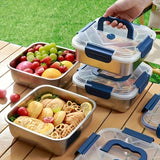 Darrahopens Home & Garden > Kitchenware > Food Storage Silver 4PCS stainless steel food storage containers,airtight containers,meal prep containers,stackable food storage,Australian kitchen,leakproof food containers,reusable lunch containers