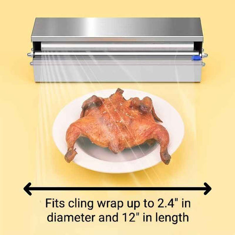 Darrahopens Home & Garden > Kitchenware > Food Storage Silver Blue Stainless Steel Cling Wrap Dispenser, Kitchen Storage, Food Storage, Cling Wrap Holder, High-Quality Kitchen Accessory, Australian Kitchen, Wrap Dispenser