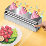 Darrahopens Home & Garden > Kitchenware > Food Storage Silver Blue Stainless Steel Cling Wrap Dispenser, Kitchen Storage, Food Storage, Cling Wrap Holder, High-Quality Kitchen Accessory, Australian Kitchen, Wrap Dispenser