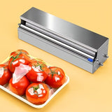 Darrahopens Home & Garden > Kitchenware > Food Storage Silver Blue Stainless Steel Cling Wrap Dispenser, Kitchen Storage, Food Storage, Cling Wrap Holder, High-Quality Kitchen Accessory, Australian Kitchen, Wrap Dispenser