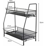 Darrahopens Home & Garden > Kitchenware > Food Storage Spice Rack 2 Layer Metal Spice Rack Large Vertical Spice Rack