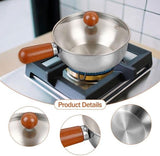 Darrahopens Home & Garden > Kitchenware > Food Storage Stainless steel breakfast bowl - Small walnut wood pot for one person - Suitable for fruit salad, yoghurt and muesli (13cm bowl with lid, spoon)