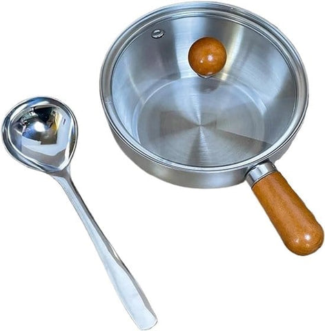 Darrahopens Home & Garden > Kitchenware > Food Storage Stainless steel breakfast bowl - Small walnut wood pot for one person - Suitable for fruit salad, yoghurt and muesli (13cm bowl with lid, spoon)