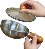 Darrahopens Home & Garden > Kitchenware > Food Storage Stainless steel breakfast bowl - Small walnut wood pot for one person - Suitable for fruit salad, yoghurt and muesli (13cm bowl with lid, spoon)