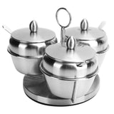 Darrahopens Home & Garden > Kitchenware > Food Storage Stainless Steel Seasoning Pot Spice Salt Sugar Bowl Container with Rotating Storage Rack Lid Spoon In Australia - Darrahopens