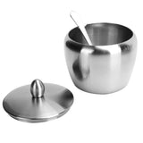 Darrahopens Home & Garden > Kitchenware > Food Storage Stainless Steel Seasoning Pot Spice Salt Sugar Bowl Container with Rotating Storage Rack Lid Spoon In Australia - Darrahopens