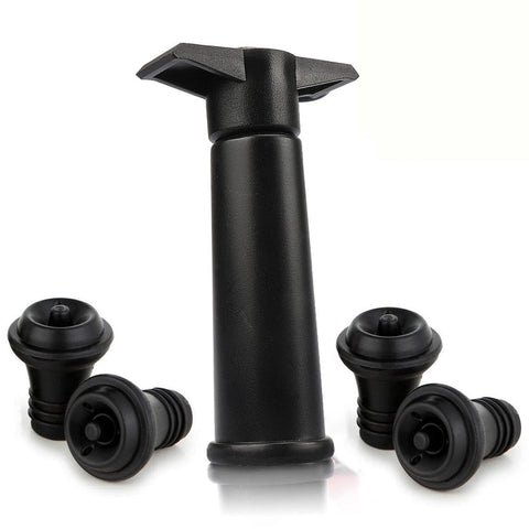 Darrahopens Home & Garden > Kitchenware > Food Storage Vacu Vin Wine Saver Pump with Stoppers Black Keeps Wine Fresh