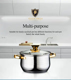 Darrahopens Home & Garden > Kitchenware Kaisa Villa 5.8 Litre Casserole Pot Stainless Steel Induction Cooking Stock Stew