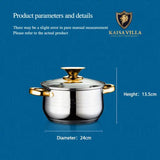 Darrahopens Home & Garden > Kitchenware Kaisa Villa 5.8 Litre Casserole Pot Stainless Steel Induction Cooking Stock Stew