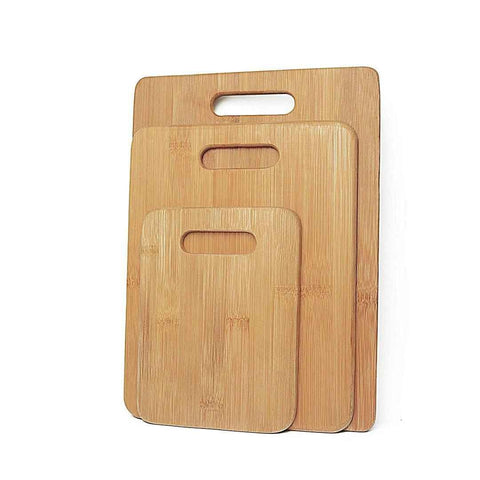 Darrahopens Home & Garden > Kitchenware > Kitchen Knives 3 Pack Bamboo Cheese Board Set, Cutting, Serving and Chopping Boards