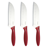 Darrahopens Home & Garden > Kitchenware > Kitchen Knives 3pc Set 17.5cm Culinare Santoku Knife Chef Cutlery Stainless Steel Kitchen Cutting