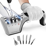 Darrahopens Home & Garden > Kitchenware > Kitchen Knives 4-in-1 Knife Sharpener - Professional with Scissor Sharpener - 4-Position Pull-Through Sharpener for Kitchen Knives