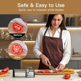 Darrahopens Home & Garden > Kitchenware > Kitchen Knives 4-in-1 Knife Sharpener - With Scissor Sharpener - 3-Step Pull-Through Sharpener for Kitchen Knives - Anti-Slip & Ergonomic - Stainless Steel - Knife Sharpener