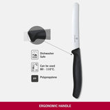 Darrahopens Home & Garden > Kitchenware > Kitchen Knives 6x Victorinox Standard Wavy Edge Steak and Tomato Knife - Black
