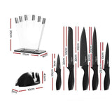 Darrahopens Home & Garden > Kitchenware > Kitchen Knives 7-Piece Kitchen Knife Set with Sharpener, Stainless Steel Non-Stick Blades