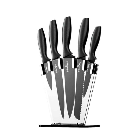 Darrahopens Home & Garden > Kitchenware > Kitchen Knives 7-Piece Kitchen Knife Set with Sharpener, Stainless Steel Non-Stick Blades