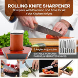 Darrahopens Home & Garden > Kitchenware > Kitchen Knives CARLA HOME Rolling Knife Sharpener Kit with 5 Magnetic Angles (12°/15°/17°/19°/22°) for Chef & Home Kitchen Use