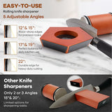 Darrahopens Home & Garden > Kitchenware > Kitchen Knives CARLA HOME Rolling Knife Sharpener Kit with 5 Magnetic Angles (12°/15°/17°/19°/22°) for Chef & Home Kitchen Use
