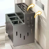 Darrahopens Home & Garden > Kitchenware > Kitchen Knives Gray kitchen knife storage rack, kitchen utensils organizer, knife holder, kitchen storage solution, high-quality kitchen rack, knife block organizer, countertop knife rack, Australian kitchen storage, kitchen tool organizer