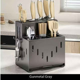 Darrahopens Home & Garden > Kitchenware > Kitchen Knives Gray kitchen knife storage rack, kitchen utensils organizer, knife holder, kitchen storage solution, high-quality kitchen rack, knife block organizer, countertop knife rack, Australian kitchen storage, kitchen tool organizer