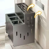 Darrahopens Home & Garden > Kitchenware > Kitchen Knives Gray kitchen knife storage rack, kitchen utensils organizer, knife holder, kitchen storage solution, high-quality kitchen rack, knife block organizer, countertop knife rack, Australian kitchen storage, kitchen tool organizer
