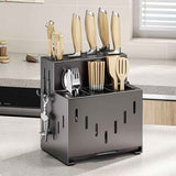 Darrahopens Home & Garden > Kitchenware > Kitchen Knives Gray kitchen knife storage rack, kitchen utensils organizer, knife holder, kitchen storage solution, high-quality kitchen rack, knife block organizer, countertop knife rack, Australian kitchen storage, kitchen tool organizer