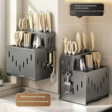 Darrahopens Home & Garden > Kitchenware > Kitchen Knives Gray kitchen knife storage rack, kitchen utensils organizer, knife holder, kitchen storage solution, high-quality kitchen rack, knife block organizer, countertop knife rack, Australian kitchen storage, kitchen tool organizer