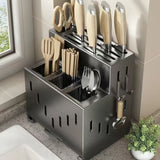 Darrahopens Home & Garden > Kitchenware > Kitchen Knives Gray kitchen knife storage rack, kitchen utensils organizer, knife holder, kitchen storage solution, high-quality kitchen rack, knife block organizer, countertop knife rack, Australian kitchen storage, kitchen tool organizer