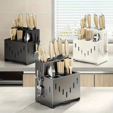 Darrahopens Home & Garden > Kitchenware > Kitchen Knives Gray kitchen knife storage rack, kitchen utensils organizer, knife holder, kitchen storage solution, high-quality kitchen rack, knife block organizer, countertop knife rack, Australian kitchen storage, kitchen tool organizer