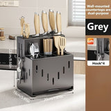 Darrahopens Home & Garden > Kitchenware > Kitchen Knives Gray kitchen knife storage rack, kitchen utensils organizer, knife holder, kitchen storage solution, high-quality kitchen rack, knife block organizer, countertop knife rack, Australian kitchen storage, kitchen tool organizer