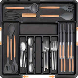 Darrahopens Home & Garden > Kitchenware > Kitchen Knives kitchen utensil set, organizer tray, wooden look handles, stainless steel utensils, heat resistant kitchen tools, Australian kitchenware, home cook essentials, non-stick safe utensils, kitchen drawer organizer, cooking utensils set