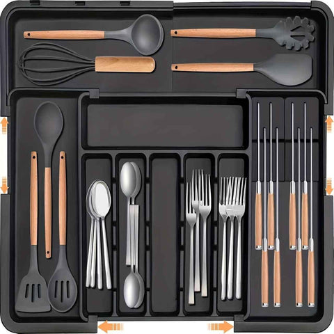 Darrahopens Home & Garden > Kitchenware > Kitchen Knives kitchen utensil set, organizer tray, wooden look handles, stainless steel utensils, heat resistant kitchen tools, Australian kitchenware, home cook essentials, non-stick safe utensils, kitchen drawer organizer, cooking utensils set