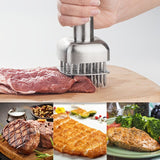 Darrahopens Home & Garden > Kitchenware > Kitchen Knives Silver White meat tenderizer, stainless steel, kitchen tool, tender meat, cooking essential, Australian kitchen, beef tenderizer, chicken tenderizer, marinating tool, kitchen gadget
