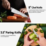 Darrahopens Home & Garden > Kitchenware > Kitchen Knives Warmot 3-Piece High Carbon Stainless Steel Cooking Knife Triple Riveted Handle with Gift Box(997-3)